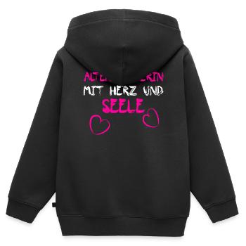 Altenpflegerin - Pflege - Kinder Premium Organic Zip Hoodie - Schwarz - Hinten - AI Model Kid Male (0cm)