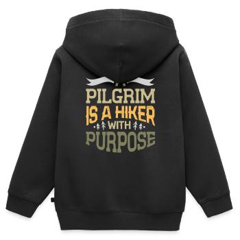 Pilger - Kinder Premium Organic Zip Hoodie - Schwarz - Hinten - AI Model Kid Male (0cm)