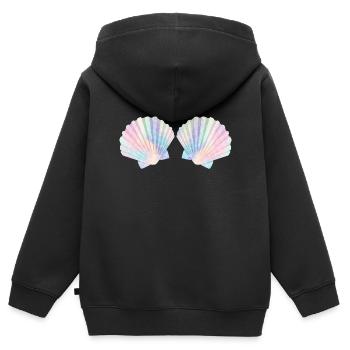 Karneval Fasching Meerjungfrau Mermaid Muscheln BH - Kinder Premium Organic Zip Hoodie - Schwarz - Hinten - AI Model Kid Male (0cm)