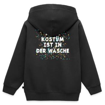 Mein Kostüm ist in der Wäsche - Kinder Premium Organic Zip Hoodie - Schwarz - Hinten - AI Model Kid Male (0cm)