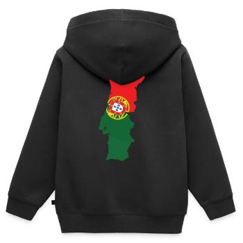 Portugal - Kinder Premium Organic Zip Hoodie - Schwarz - Hinten - AI Model Kid Male (0cm)