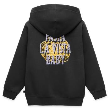 pâtes - Sweat Premium à capuche zippé enfant bio - noir - Dos - AI Model Kid Male (0cm)