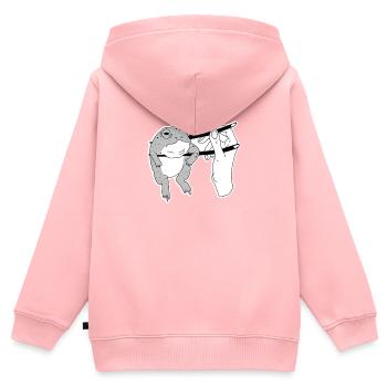 Satire Funny Frog Chopsticks Asian Gift - Kids Premium Organic Zip-up Hoodie - rose - Back - AI Model Kid Female (0cm)