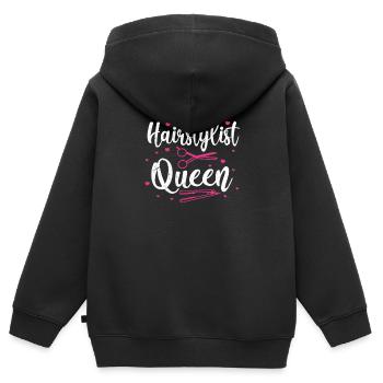 Friseurin - Kinder Premium Organic Zip Hoodie - Schwarz - Hinten - AI Model Kid Male (0cm)