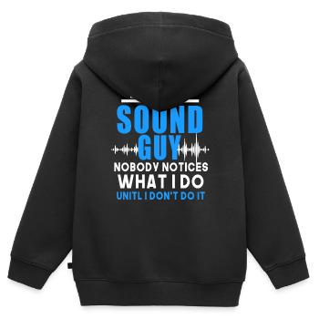 ingénieur du son ingénieur du son ingénieur du son ingénieur du son - Sweat Premium à capuche zippé enfant bio - noir - Dos - AI Model Kid Male (0cm)