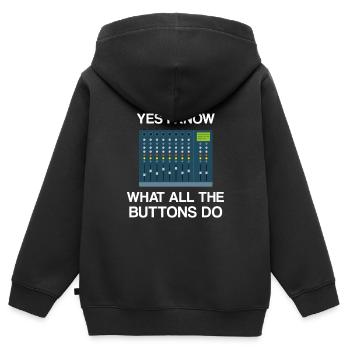 ingénieur du son ingénieur du son ingénieur du son tontech - Sweat Premium à capuche zippé enfant bio - noir - Dos - AI Model Kid Male (0cm)
