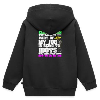 Elektriker - Kinder Premium Organic Zip Hoodie - Schwarz - Hinten - AI Model Kid Male (0cm)