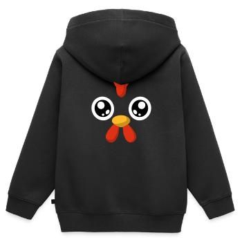 Huhn Kostüm Hühner Verkleidung Fasching Karneval - Kinder Premium Organic Zip Hoodie - Schwarz - Hinten - AI Model Kid Male (0cm)