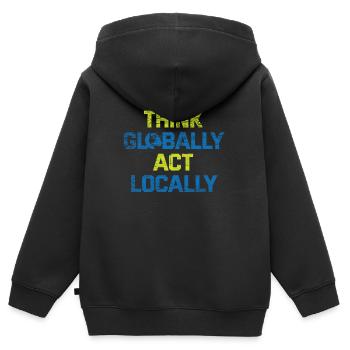 Climate change - Kids Premium Organic Zip-up Hoodie - black - Back - AI Model Kid Male (0cm)