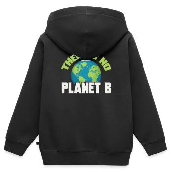 Climate change Climate protection - Kids Premium Organic Zip-up Hoodie - black - Back - AI Model Kid Male (0cm)