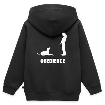 Obéissance chien sport chien sport - Sweat Premium à capuche zippé enfant bio - noir - Dos - AI Model Kid Male (0cm)