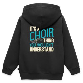 chorale - Sweat Premium à capuche zippé enfant bio - noir - Dos - AI Model Kid Male (0cm)