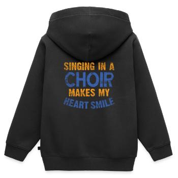 Choir singing - Kids Premium Organic Zip-up Hoodie - black - Back - AI Model Kid Male (0cm)