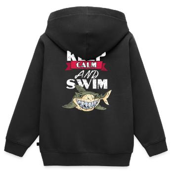 Natation moniteur de natation piscine nageur - Sweat Premium à capuche zippé enfant bio - noir - Dos - AI Model Kid Male (0cm)
