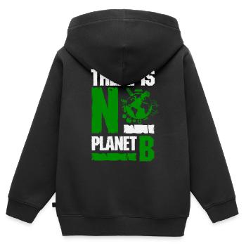 Environmental protection - Kids Premium Organic Zip-up Hoodie - black - Back - AI Model Kid Male (0cm)