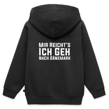 Dänemark Auswandern Skandinavien Geschenk - Kinder Premium Organic Zip Hoodie - Schwarz - Hinten - AI Model Kid Male (0cm)