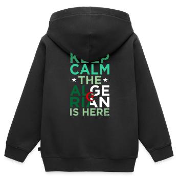 Algerien - Kinder Premium Organic Zip Hoodie - Schwarz - Hinten - AI Model Kid Male (0cm)