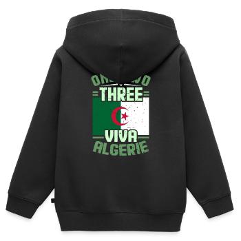 Algerien - Kinder Premium Organic Zip Hoodie - Schwarz - Hinten - AI Model Kid Male (0cm)
