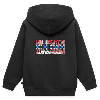 Norwegen Angeln Auswandern Geschenk - Kinder Premium Organic Zip Hoodie - Schwarz - Hinten - AI Model Kid Male (0cm)
