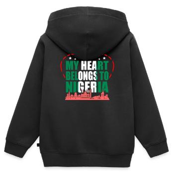 Nigeria - Kinder Premium Organic Zip Hoodie - Schwarz - Hinten - AI Model Kid Male (0cm)