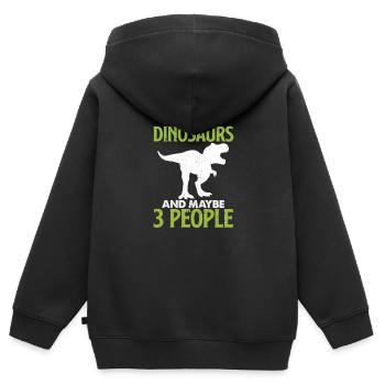 Dinosaurier Dino Trex Urzeit Kinder Geschenk - Kinder Premium Organic Zip Hoodie - Schwarz - Hinten - AI Model Kid Male (0cm)