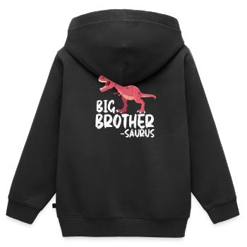 Grosser Bruder - Kinder Premium Organic Zip Hoodie - Schwarz - Hinten - AI Model Kid Male (0cm)