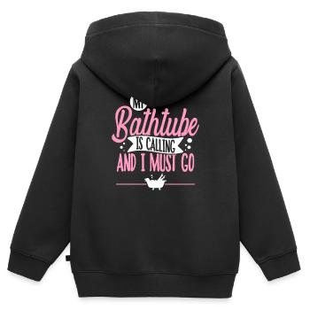 Badewanne - Kinder Premium Organic Zip Hoodie - Schwarz - Hinten - AI Model Kid Male (0cm)