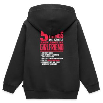 girlfriend - Kids Premium Organic Zip-up Hoodie - black - Back - AI Model Kid Male (0cm)