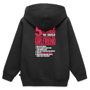 Cadeau de Saint Valentin copain copain partenaire - Sweat Premium à capuche zippé enfant bio - noir - Dos - AI Model Kid Male (0cm)