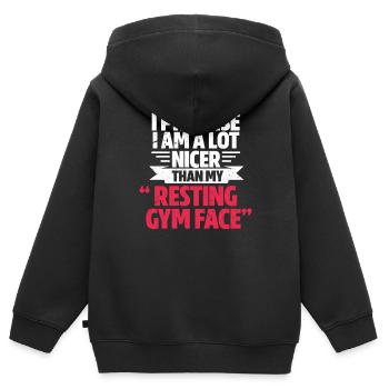 Gym - Kids Premium Organic Zip-up Hoodie - black - Back - AI Model Kid Male (0cm)