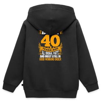 40e anniversaire 40 ans 1980 bday cadeau - Sweat Premium à capuche zippé enfant bio - noir - Dos - AI Model Kid Male (0cm)
