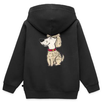 Obedience Hundesport - Kinder Premium Organic Zip Hoodie - Schwarz - Hinten - AI Model Kid Male (0cm)