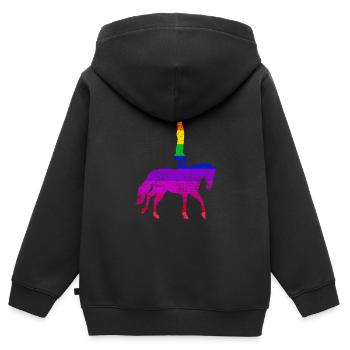 Voltige - Sweat Premium à capuche zippé enfant bio - noir - Dos - AI Model Kid Male (0cm)