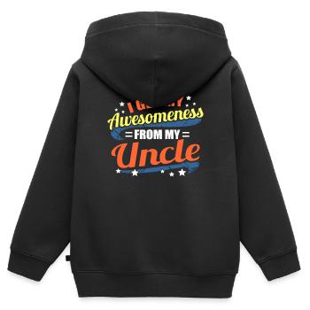 oncle - Sweat Premium à capuche zippé enfant bio - noir - Dos - AI Model Kid Male (0cm)