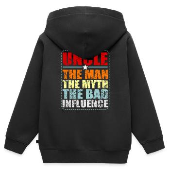 oncle - Sweat Premium à capuche zippé enfant bio - noir - Dos - AI Model Kid Male (0cm)