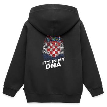 Kroatien - Kinder Premium Organic Zip Hoodie - Schwarz - Hinten - AI Model Kid Male (0cm)