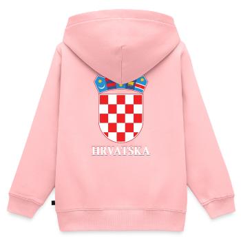 Kroatien Kroatisch Zagreb Geschenk - Kinder Premium Organic Zip Hoodie - Rosa - Hinten - AI Model Kid Female (0cm)