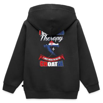 Kroatien - Kinder Premium Organic Zip Hoodie - Schwarz - Hinten - AI Model Kid Male (0cm)