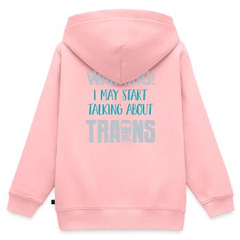 Züge - Kinder Premium Organic Zip Hoodie - Rosa - Hinten - AI Model Kid Female (0cm)