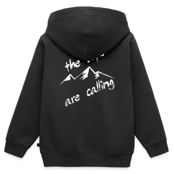 Alpes Montagnes Alpinistes - Sweat Premium à capuche zippé enfant bio - noir - Dos - AI Model Kid Male (0cm)