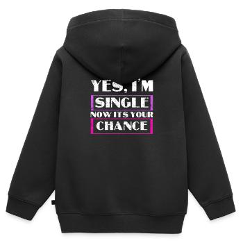 unique - Sweat Premium à capuche zippé enfant bio - noir - Dos - AI Model Kid Male (0cm)