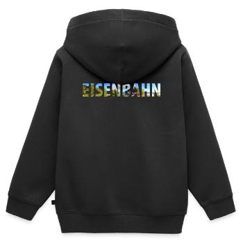 Zug Eisenbahn Eisenbahner Züge Triebfahrzeugführer - Kinder Premium Organic Zip Hoodie - Schwarz - Hinten - AI Model Kid Male (0cm)
