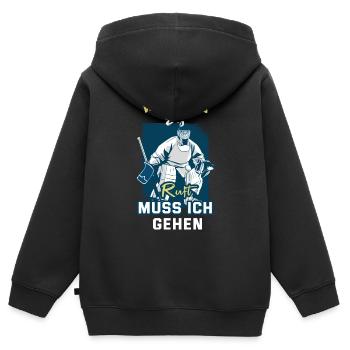 Ice hockey Eishockey Hockeytormann Eishockeyteam - Kinder Premium Organic Zip Hoodie - Schwarz - Hinten - AI Model Kid Male (0cm)