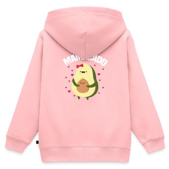 Avocat de grossesse - Sweat Premium à capuche zippé enfant bio - rose - Dos - AI Model Kid Female (0cm)