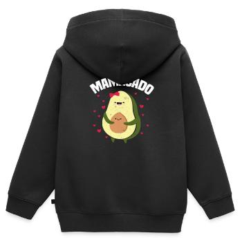 Schwangerschaft Avocado - Kinder Premium Organic Zip Hoodie - Schwarz - Hinten - AI Model Kid Male (0cm)