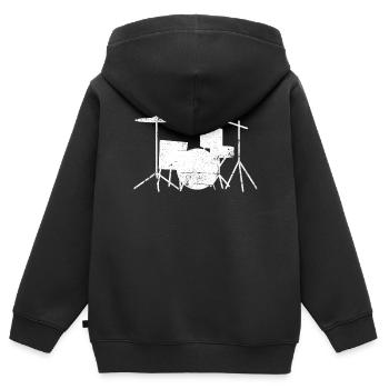 Drummer Drums Drum Drums - Kids Premium Organic Zip-up Hoodie - black - Back - AI Model Kid Male (0cm)