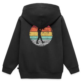 Trombone trombone - Sweat Premium à capuche zippé enfant bio - noir - Dos - AI Model Kid Male (0cm)