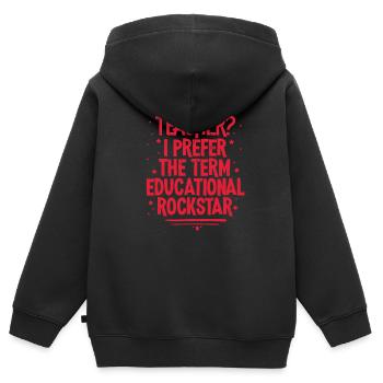 Prof - Sweat Premium à capuche zippé enfant bio - noir - Dos - AI Model Kid Male (0cm)