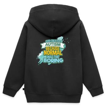 Autismus - Kinder Premium Organic Zip Hoodie - Schwarz - Hinten - AI Model Kid Male (0cm)