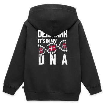 Danemark Danois Danois cadeau Copenhague - Sweat Premium à capuche zippé enfant bio - noir - Dos - AI Model Kid Male (0cm)